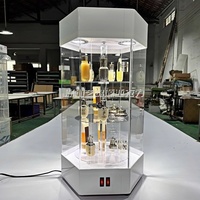 Étagères de présentation en acrylique à 4 niveaux Armoire de rangement transparente avec serrure Vitrine d'exposition de détail Armoire rotative