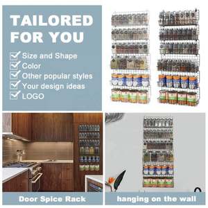 Organizador de Almacenamiento Metálico para Puerta de Despensa, Cesta Metálica Ajustable para Montar en la Pared, Estante para Especias de Cocina - Product Image 5