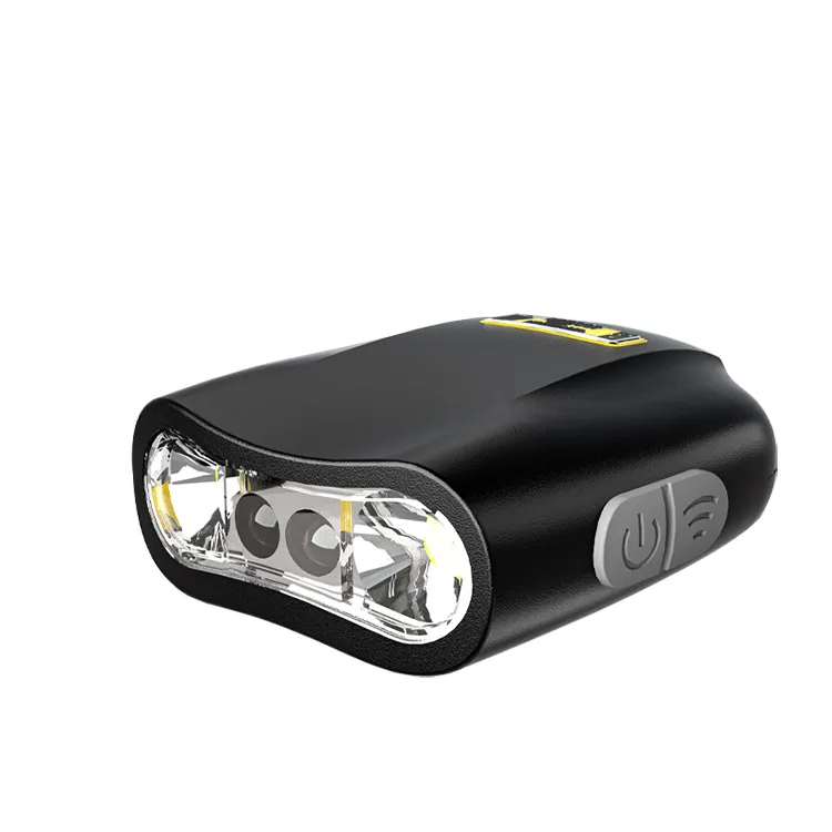 Farol com luz forte e ajustável, lâmpada LED com tampa de trabalho portátil, lanterna com cabeça recarregável USB, farol com luz forte
