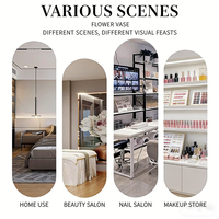 Table de manucure professionnelle moderne pour salon de beauté, en bois blanc, avec compartiments et prises indépendantes