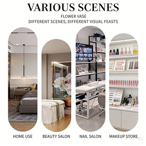 Table de manucure professionnelle moderne pour salon de beauté, en bois blanc, avec compartiments et prises indépendantes - Product Image 6