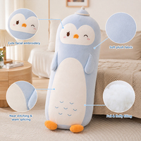 Coussin long en peluche personnalisé, doux et moelleux, en forme de pingouin, jouet en peluche mignon, coussin corporel en forme de dessin animé