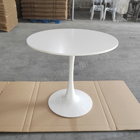 Table à manger ronde en MDF blanc de style moderne pour la conception de la maison ou du bureau