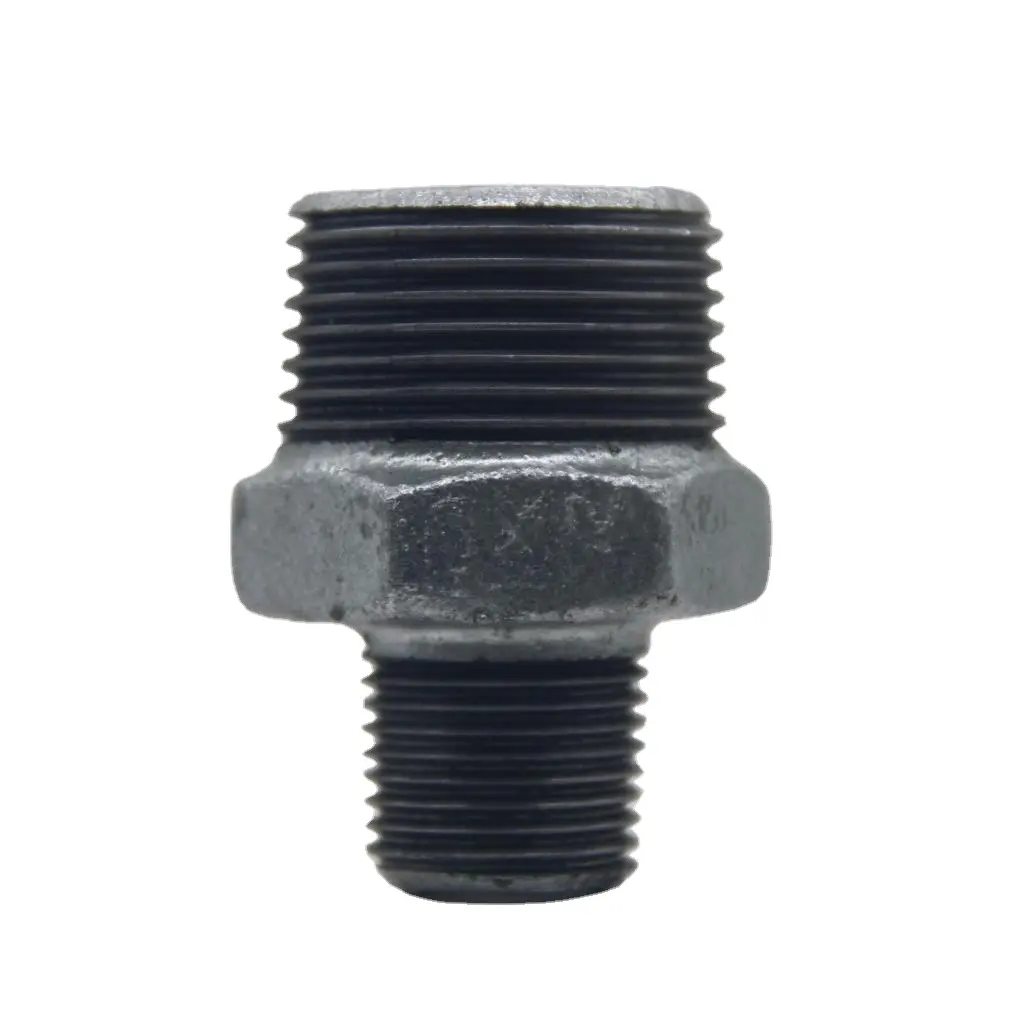 Gi reducing nipple plumber material malleable iron pipe fitting for diy project furniture