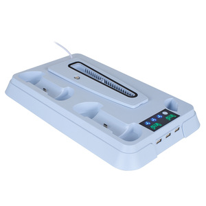 P S5PRO/P5Slim/<span class=keywords><strong>PS</strong></span> 5 Ventilateur de refroidissement par air à fonctions multiples avec lumière RVB clignotant Gamming Time Gamepad Charger Station Console Stand - Product Image 2