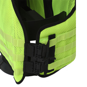 Gilet de sécurité réfléchissant vert fluorescent en nylon imperméable multi-poches pour la protection des agents de sécurité - Product Image 4