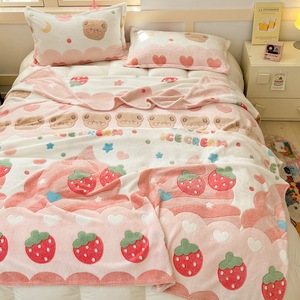 Couverture en peluche double face avec des thèmes d'automne et d'hiver, mignonne couverture en peluche flocon de neige, imprimé en flanelle corail, couverture en laine - Product Image 4