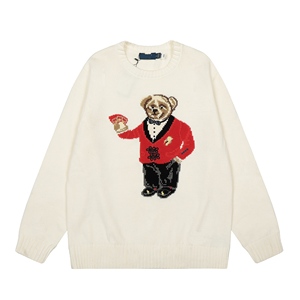 Maglione Invernale Vintage da Donna Ralph Lauren con <span class=keywords><strong>Orsetto</strong></span>, Lavorato a Mano in Puro Cotone, Stile Anime Cartoon - Product Image 3