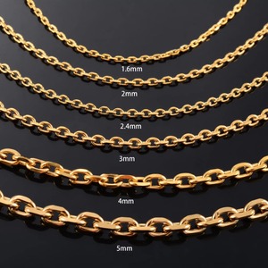 Collar de cadena cubana con eslabones en forma de O para hombre y mujer, chapado en oro, de acero inoxidable, accesorios de joyería ovalados para regalo DIY - Product Image 3