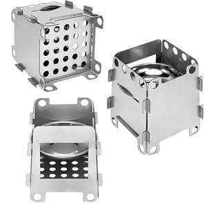 Réchaud de camping pliable en acier inoxydable, portable, à bois, détachable, compact, pour barbecue et pique-nique en plein air - Product Image 4