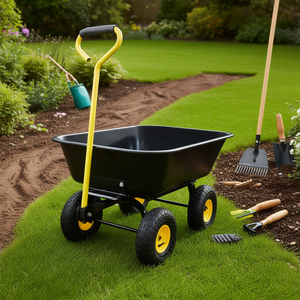 Carretilla Plegable de 10 Pulgadas con Neumáticos, Marco de Acero, Color Negro, Accesorios para Jardín - Product Image 2