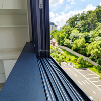 Fenêtres en aluminium pour maisons, fenêtres coulissantes à rupture de pont thermique en alliage d'aluminium ultra-étroites, verre isolant Low-E, Energy Star
