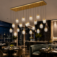 Lustre artistique en verre à bulles multiples, forme ronde irrégulière, pour salle à manger d'hôtel de luxe, restaurant, villa