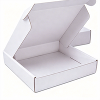 Boîtes en carton ondulé blanc recyclé, 2 mm d'épaisseur, emballage plat, petite taille, laminage mat, revêtement UV pour bougies, portefeuilles