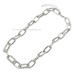 Hipster Women's Three-dimensional Oval <b>Cuban</b> <b>Chain</b> Necklace Sweater Decorative Accessories Collarbone <b>Chain</b> Tanjing - Product Image 5