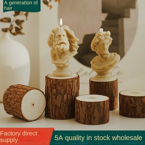 Aromaterapia <span class=keywords><strong>Candle</strong></span> Holder Cross-border Decoração Presente Retro Rodada Bandeja De Madeira Castiçal Decoração - Product Image 1