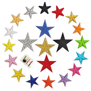 Haute qualité doré argent <span class=keywords><strong>rouge</strong></span> noir gris étoile à cinq branches fer sur patchs pour chapeaux étoiles en vrac - Product Image 2