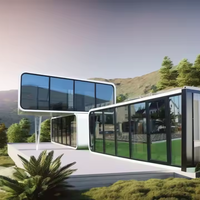 Casa Prefabricada Tipo Resort, Pequeña, de Acero Ligero, Lista para Habitar, Casas Prefabricadas de Hormigón de Construcción Rápida