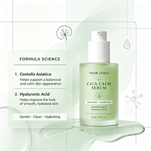 Suero Facial Calmante Cica con Extracto de Centella Asiática y Ácido Hialurónico, Esencia Hidratante Facial OEM - Product Image 3
