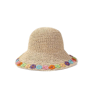 Cappello da Pescatore in Paglia Pieghevole con Bordo Arrotolato, Stile Immagine, da Viaggio, Casual, Parasole, da Spiaggia, Traspirante, con Piccoli Fiori Freschi - Product Image 6