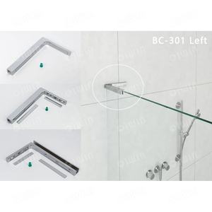Gran oferta, soporte de pared sin taladro <span class=keywords><strong>para</strong></span> pantallas de ducha sin marco, piezas de fijación de vidrio en forma de L, Hardware de pantalla de baño - Product Image 2