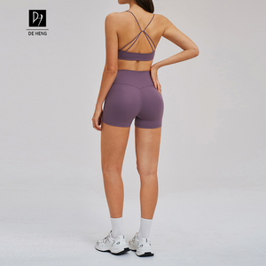 Soutien-gorge de sport à col en V et <span class=keywords><strong>dos</strong></span> croisé, à fines bretelles, idéal pour le yoga, les exercices sportifs et le fitness - Product Image 6