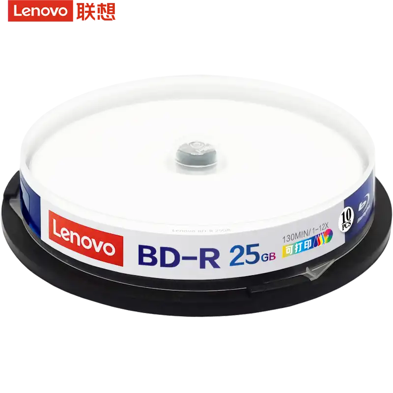 Lenovo-disco vacío de alta capacidad, caja de pastel, en blanco, azul, bd-r, 10 unidades, 25G, 50G