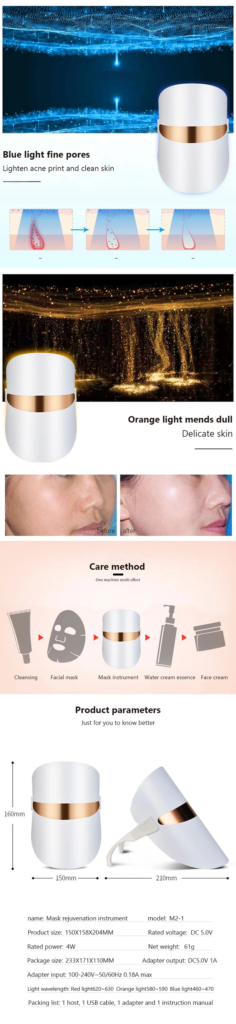 Pro Luminous Colour Machine Infared Uv Led Skin Rejuvenation Beauty Facial Therapy Screen Skincare Light Mask For Face