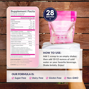 28 porsiyon şeker ücretsiz <span class=keywords><strong>Fiber</strong></span> hyaluronik asit tropikal yumruk kadınlar için çok kollajen peptidleri tozu güzellik öz bakım - Product Image 4