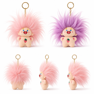 Jouets en peluche directement de l'usine, porte-clés en peluche Troll, 4 pouces, doux, mignons, Kawaii, jouets pour machine à griffes, pour enfants, vente en gros - Product Image 1