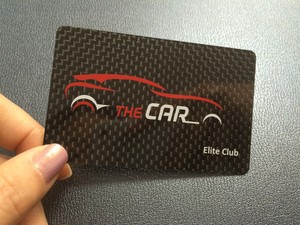 Carte de membre VIP d'entreprise en fibre de carbone, nouveau matériau compétitif, norme ISO CR80, épaisseur 0,5 mm, surface brillante, couleur personnalisée - Product Image 5