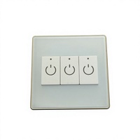 Interrupteur mural intelligent WIFI EU en verre trempé avec cadre en métal doré, 1/2/3 boutons, 10A, commande à distance par application, compatible Google Alexa