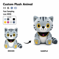Animaux en peluche personnalisés en gros, chat moelleux coloré et personnalisé pour les cadeaux promotionnels et les objets publicitaires