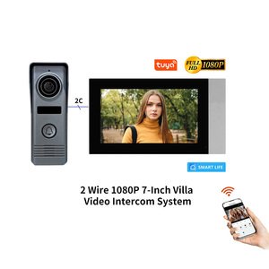 Système de vidéophone interphone avec écran tactile 7 pouces 1080P HD, 2 fils, WiFi, déverrouillage RFID, étanche IP65, application Tuya, sécurité domestique - Product Image 1