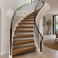Escalier Courbé de Luxe Moderne et Artistique, Fabrication Professionnelle, Design Personnalisé