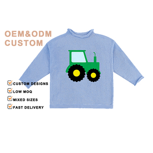 Bé Chân Đan Mô Hình Bé Áo Len Mùa Thu Mùa Đông Trẻ Em Quần Áo Dài Tay Áo Cotton Hữu Cơ Chủ Đề Chàng Trai Áo Len Với Cuộn Cổ - Product Image 3