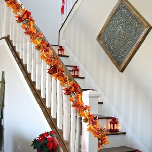 Spirit Artificial Maple <b>Leaf</b> Hanging Vine Autumn Yellow 24 In <b>Wall</b> <b>Decor</b> For Thanksgiving Christmas Halloween Home Decoration - Product Image 2