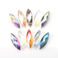 Zhubi 10X30MM Marquise Perles De Verre pour DIY Charmes Pointu Forme De Feuille Lustre En Cristal Éclairage Perles En Vrac Pour La Fabrication De Bijoux