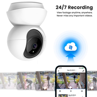 Mini caméra de sécurité intelligente sans fil pour la maison, vision nocturne couleur, détection de mouvement PIR, 360° °   Caméras de surveillance CCTV WiFi 1080P HD 24h/24 et 7j/7, webcam