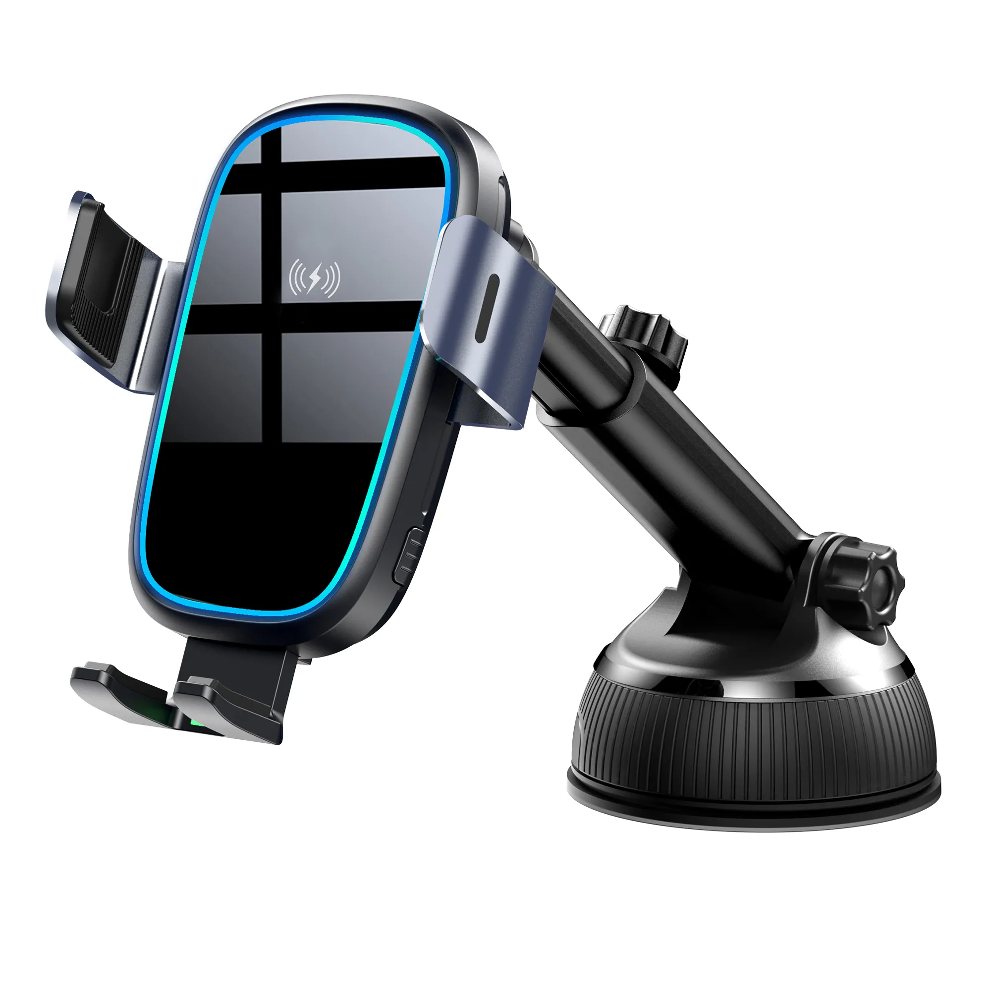 Universal Smart Sensor Automatic Clamping Car Phone Holder Wireless Charger Mount 15w Fast Charging Wireless Car Charger