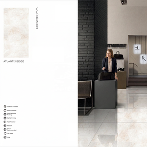 Atlantis Ivory Beige Glossy Porcelain Tiles 60x120cm Glazed Floor Wall for Luxury Interior Projects - Product Image 2