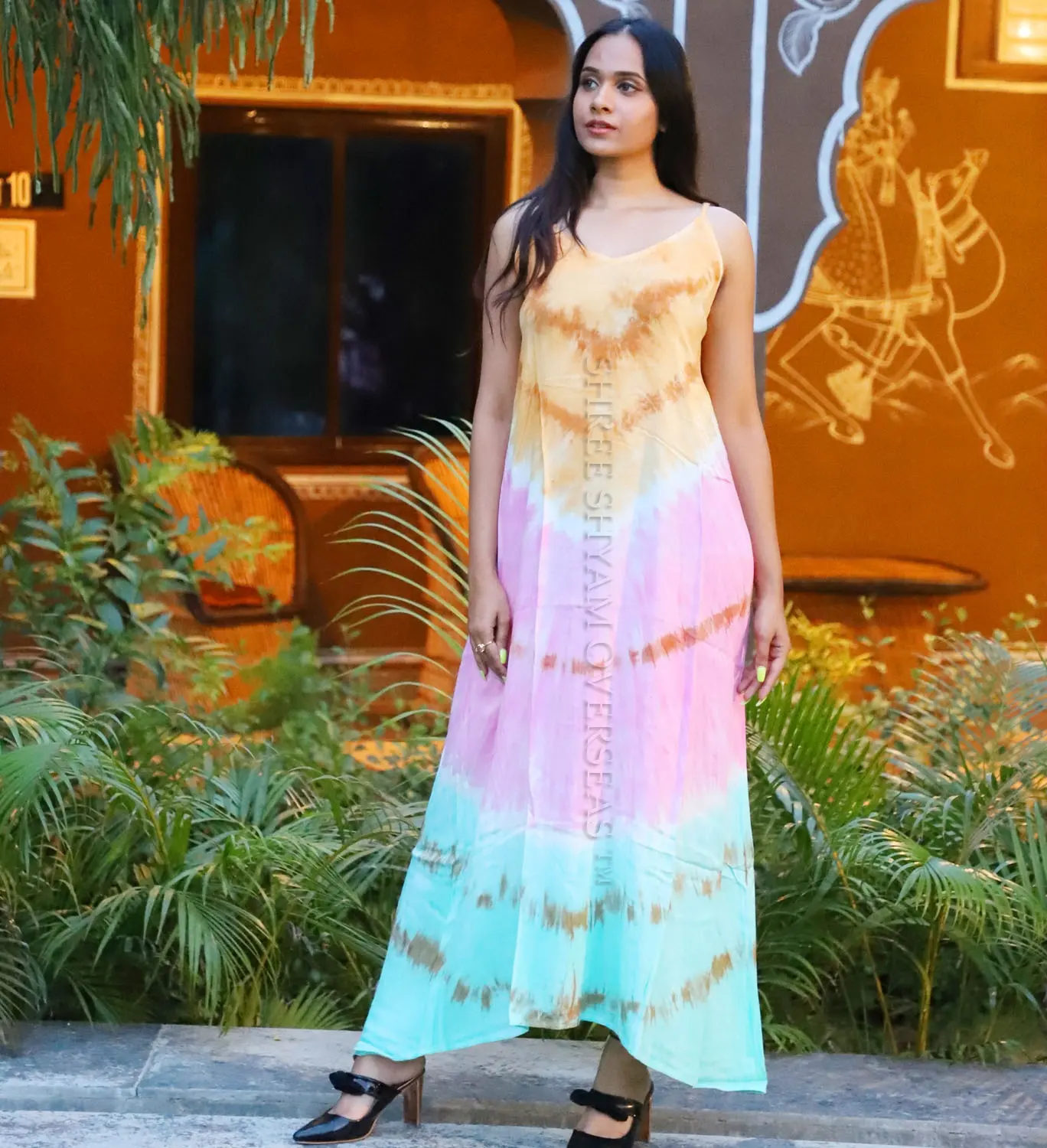 Bali Designer 2020 WomenのWear Rayon Batik Tie Dye Miami Long Dress