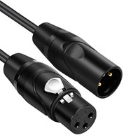 Câble de haut-parleur XLR Standard à 3 broches, Durable, Flexible, antibruit, 6 pieds, noir, XLR mâle à femelle, câble de Microphone équilibré