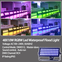 Projecteur mural LED étanche IP65 Marslite DMX512 RGBW 48x10W, angle de faisceau 27°, CRI 90, éclairage de scène pour DJ, bar, discothèque