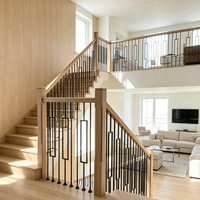 Balustrade de balcon carrée en métal ajouré de 44 pouces au design moderne et simple, garde-corps d'escalier en fer forgé pour appartement, école, maison