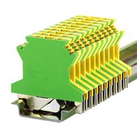Connecteur de mise à la terre en nylon PA66 à visser, borniers de rail DIN avec contact en laiton pour panneau de commande, pied PE