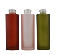 Bouteilles compte-gouttes en verre pour huile essentielle, flacon de 100ml, rose, vert, transparent, rouge, cosmétique givré