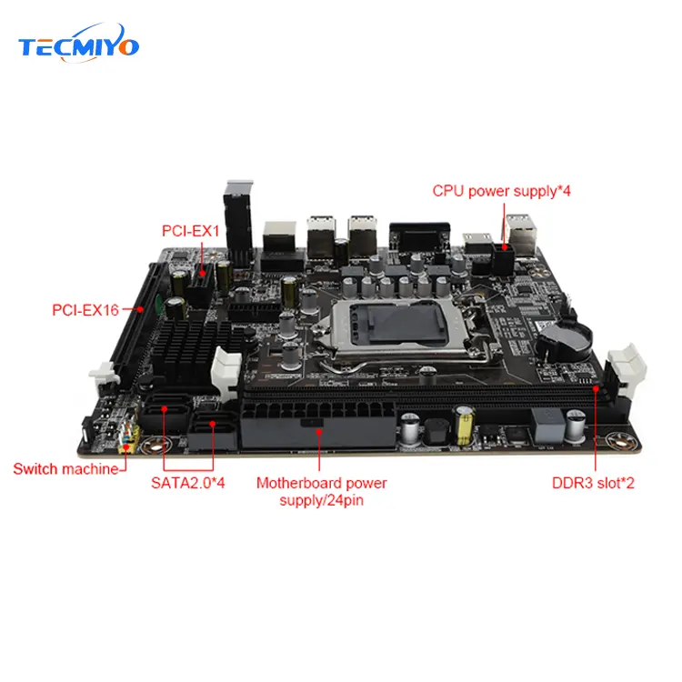 Материнская плата Tecmiyo H61 для настольных ПК ATX LGA 1155 розетки поддерживает память DDR3 16 ГБ материнская плата