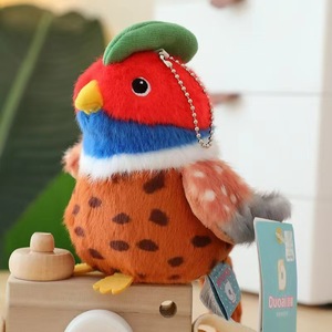Porte-clés en peluche oiseau mignon de 12 cm, petit jouet en peluche doux, accessoire pour clés, cadeau de fête très prisé, vente en gros - Product Image 1