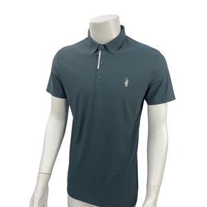 Polo de tela de piqué antibacteriano de primera calidad, camisa de negocios ajustada de manga corta de talla grande - Product Image 5